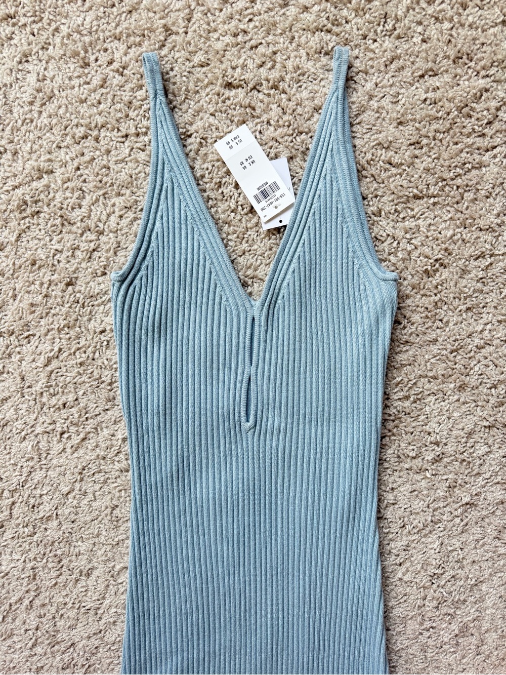 Abercrombie & Fitch Blue Ribbed Knit Sweater Dress NWT Medium - Picture 3 of 5